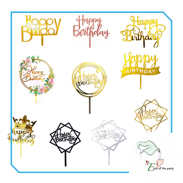 Acrylic Cake Topper : Happy Birthday