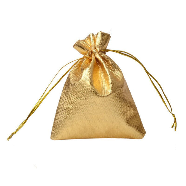 Gold / Silver Jewelry Drawstring Pouch (Pack of 10)