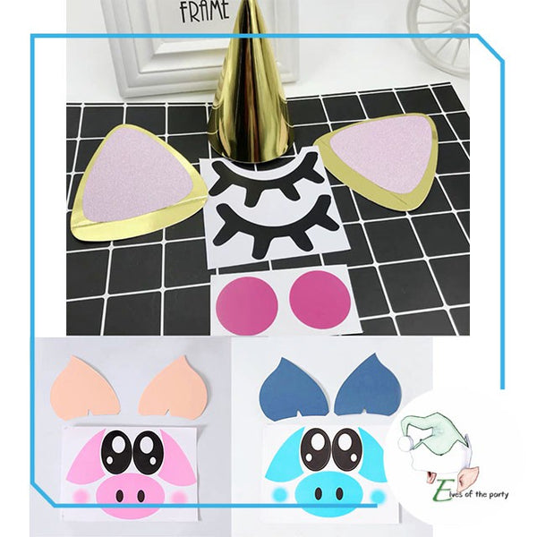 Clear Transparent Balloon with Pig / Unicorn Balloon Sticker