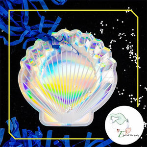 Mermaid, Iridescent Silver Shell Paper Plates and Cups