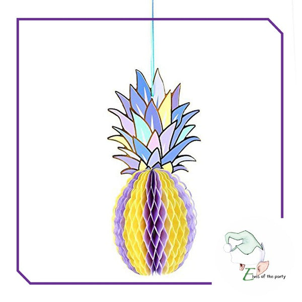 3pc Tropical Pineapple Honeycomb Paper Lantern