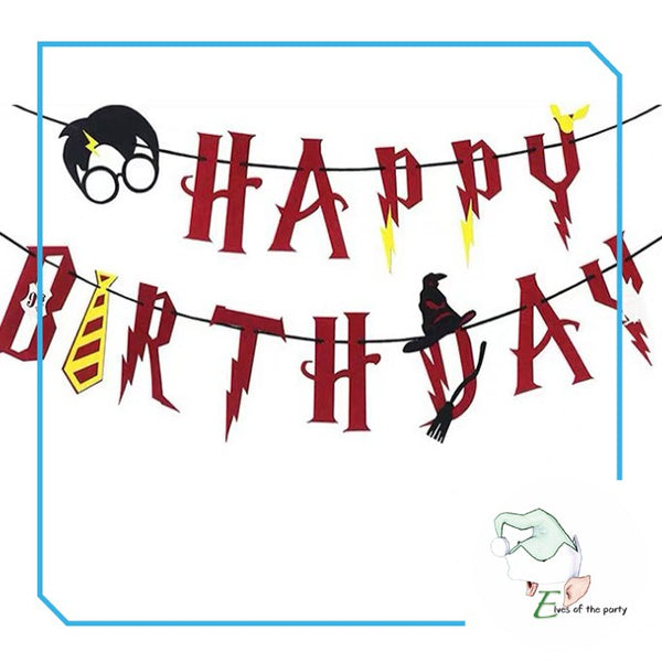 Harry Potter Birthday Banner, Balloons and Cake Topper