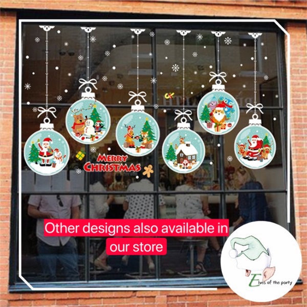 Decal Stickers : Christmas Tree and Snowflakes