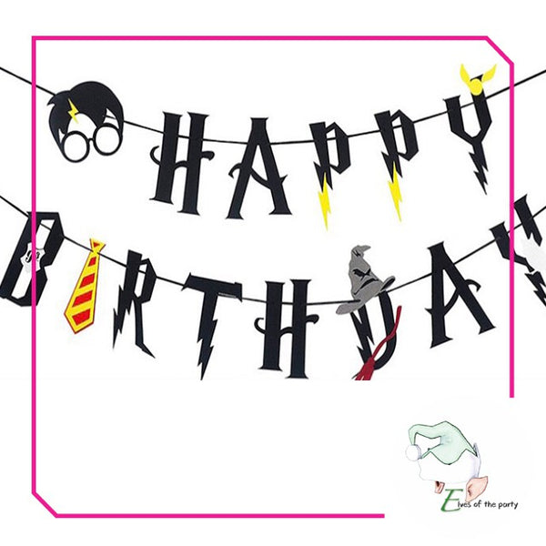 Harry Potter Birthday Banner, Balloons and Cake Topper