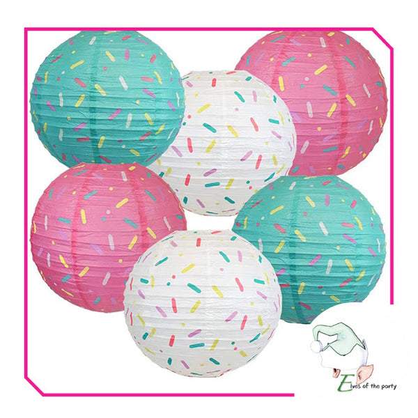 12" Hanging Paper Lanterns (Sprinkles Pattern)