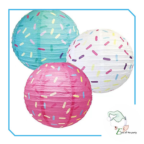 12" Hanging Paper Lanterns (Sprinkles Pattern)