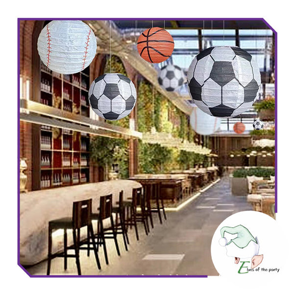 3D Paper Lantern : Basketball / Soccer Ball / Football Sports Ball Hanging Decoration