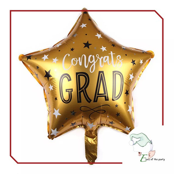 Congratulations Graduate! Black and Gold Banner, Balloons and Graduate Sash