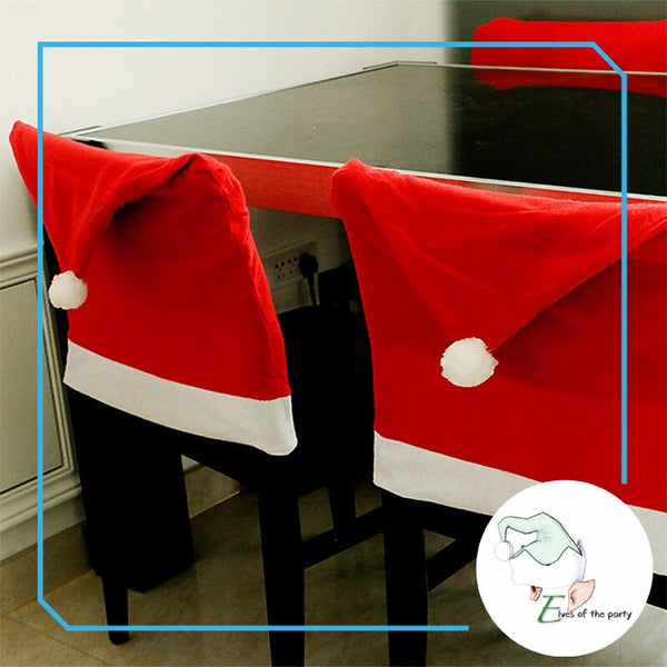 Christmas Santa Hat Chair Seat Cover