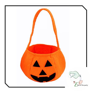 Halloween Pumpkin Trick or Treat Cloth Bucket