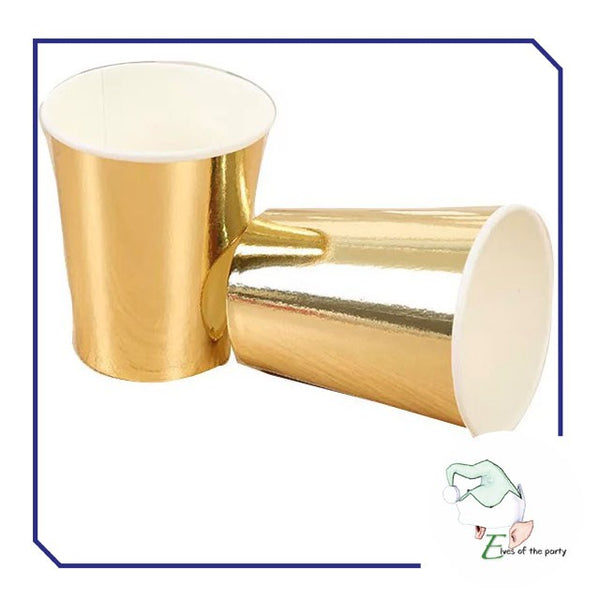 Gold / Silver Chevron Disposable Paper Plates and Cups