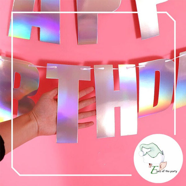 Iridescent Happy Birthday Banner