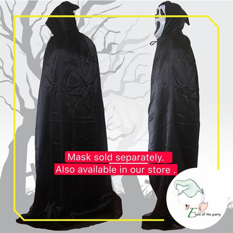 Scream Black Cloak with Hood Halloween Costume