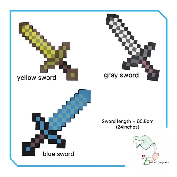 Minecraft Diamond Foam Swords, Pickaxes, Axe, Torch, Ore