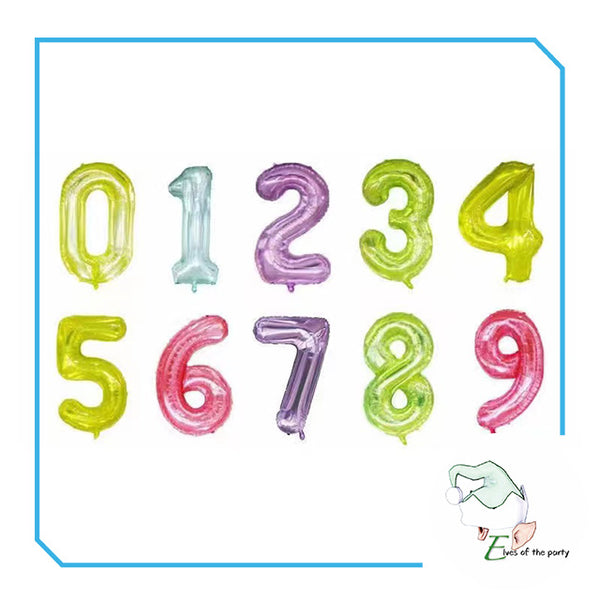 32” Number Balloons: Crystal Jelly