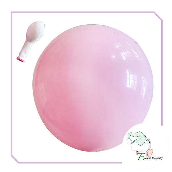 12" Luxe Matte White and Pink (Pink Chalk) Double Stuffed, Double Layer Balloons (50pcs)