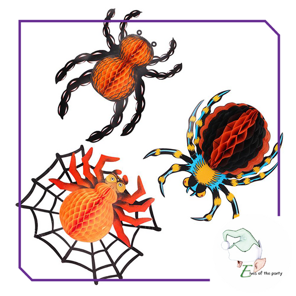 Halloween Decor: Boo Ghost / Spider and Bat Honeycomb Lantern